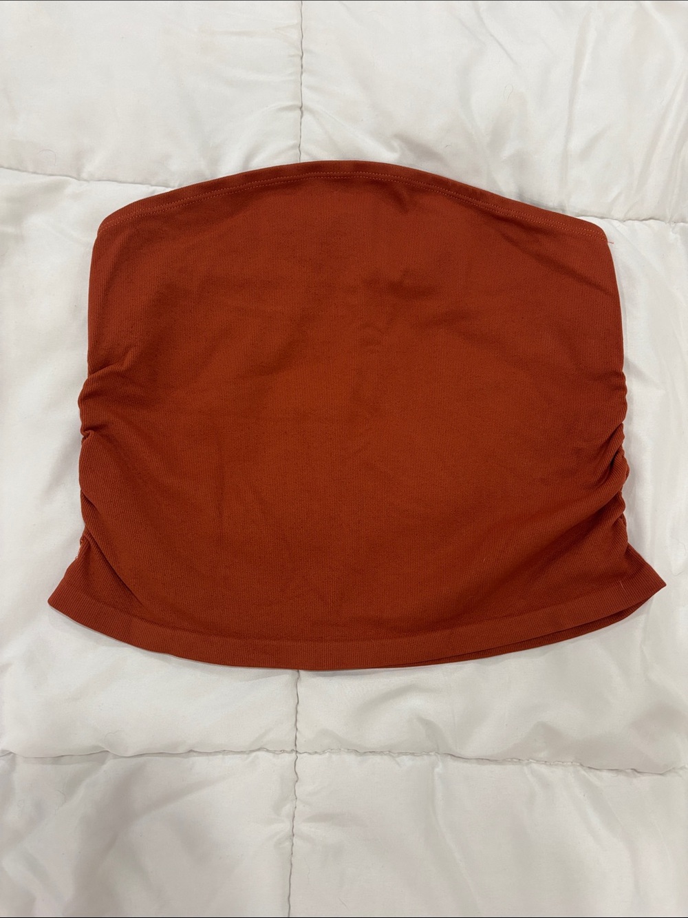 Rust-Colored Strapless Tube Top